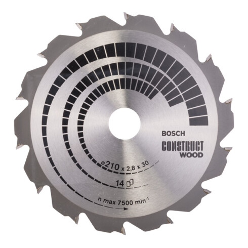 Bosch Lama circolare per sega Construct Wood, 210x30x2,8mm 14