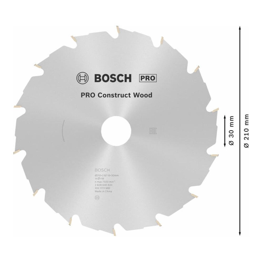 Bosch Lama circolare per sega Construct Wood, 210x30x2,8mm 14