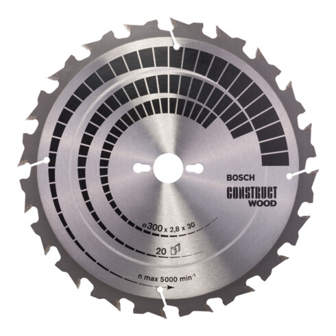 Bosch Lama circolare per sega Construct Wood, 300x30x2,8mm 20