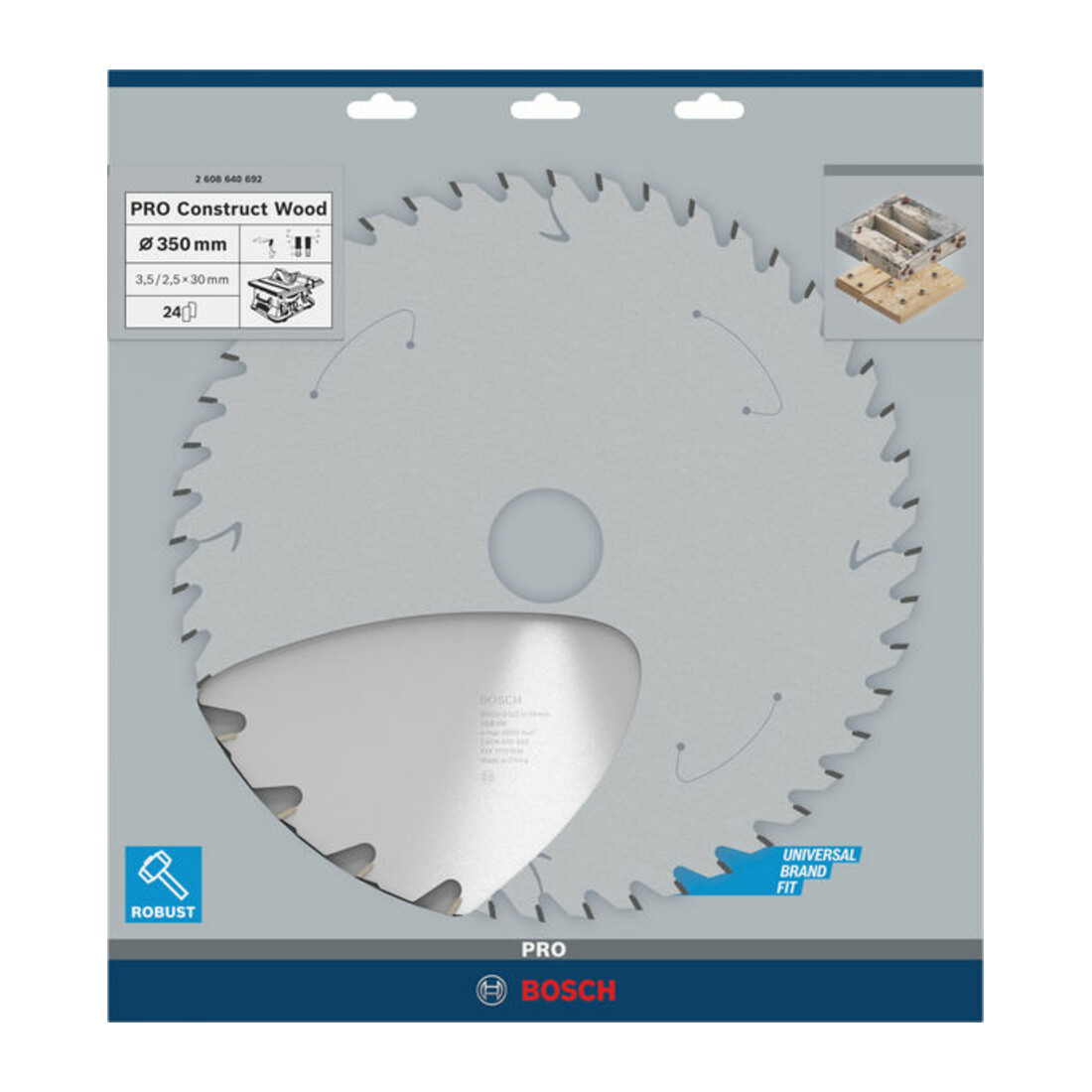 Bosch Lama circolare per sega Construct Wood, 350x30x3,5mm 24