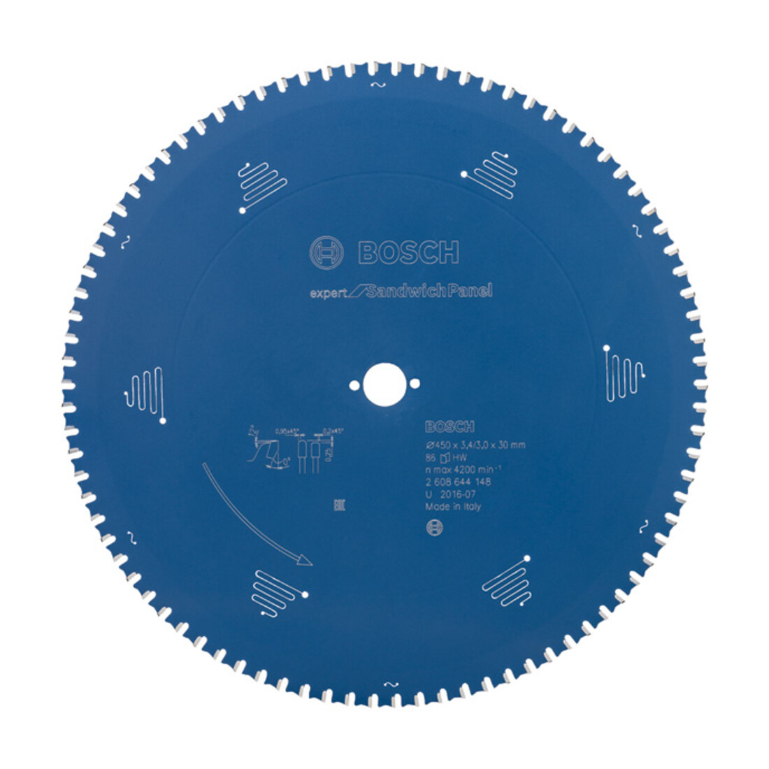 Bosch Lama circolare per sega Expert for Sandwich Panel, 450x30x3,4mm 86