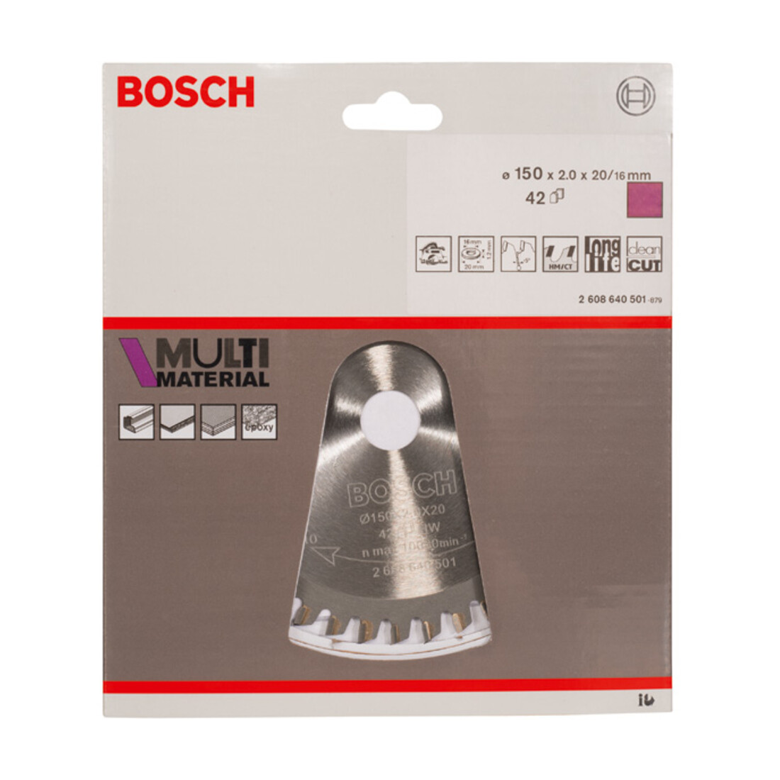 Bosch Lama circolare per sega Multi Material, 150x20/16x2mm 42