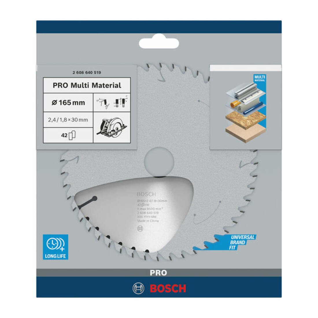 Bosch Lama circolare per sega Multi Material, 165x30x2,4mm 42