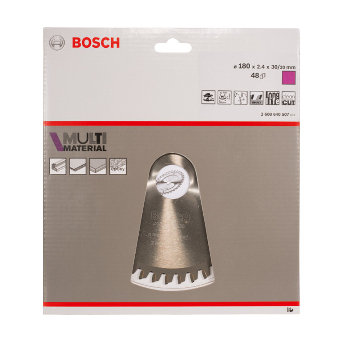 Bosch Lama circolare per sega Multi Material, 180x30/20x2,4mm 48