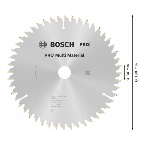 Bosch Lama circolare per sega Multi Material, 180x30/20x2,4mm 48