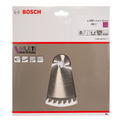 Bosch Lama circolare per sega Multi Material, 184x16x2,4mm 48