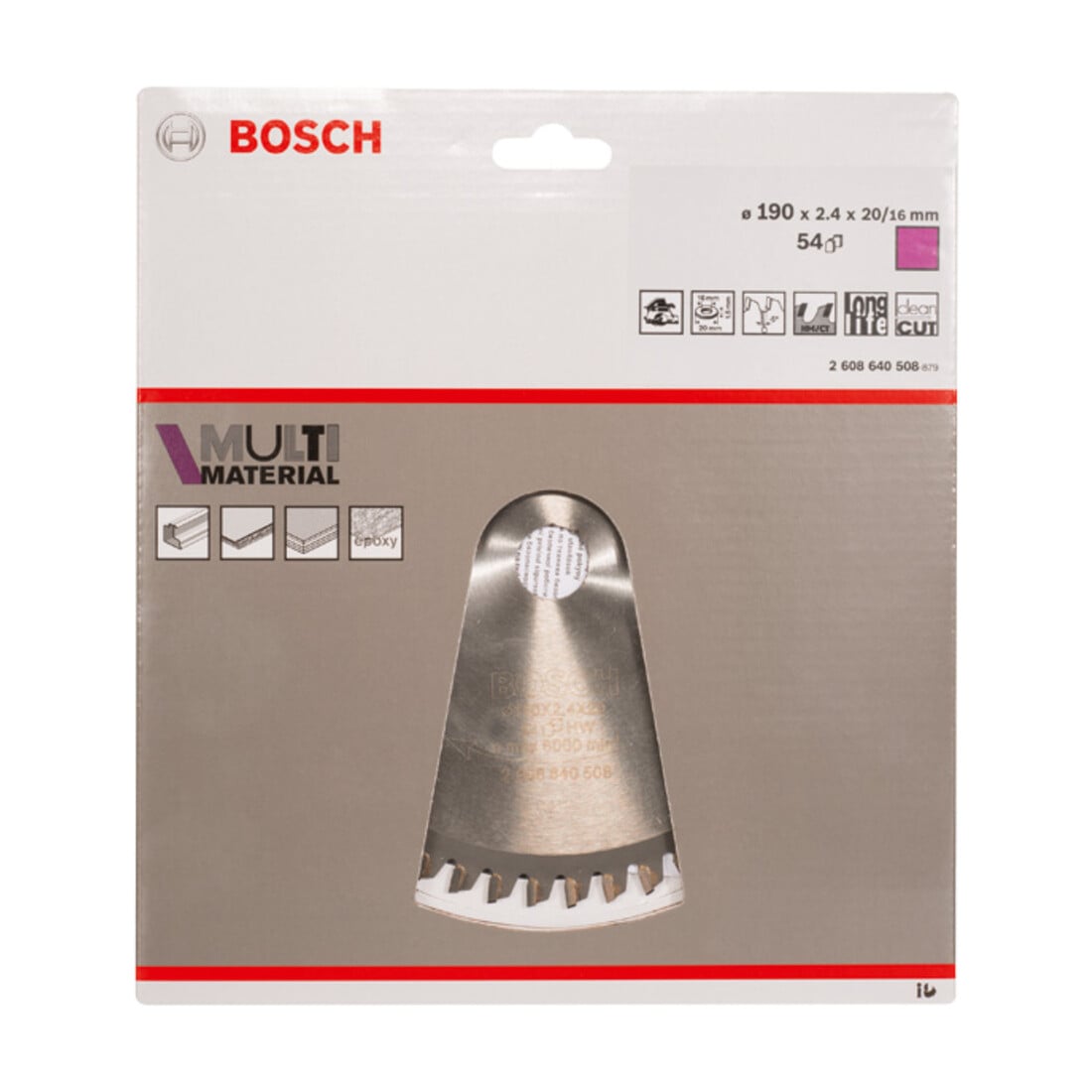 Bosch Lama circolare per sega Multi Material, 190x20/16x2,4mm 54