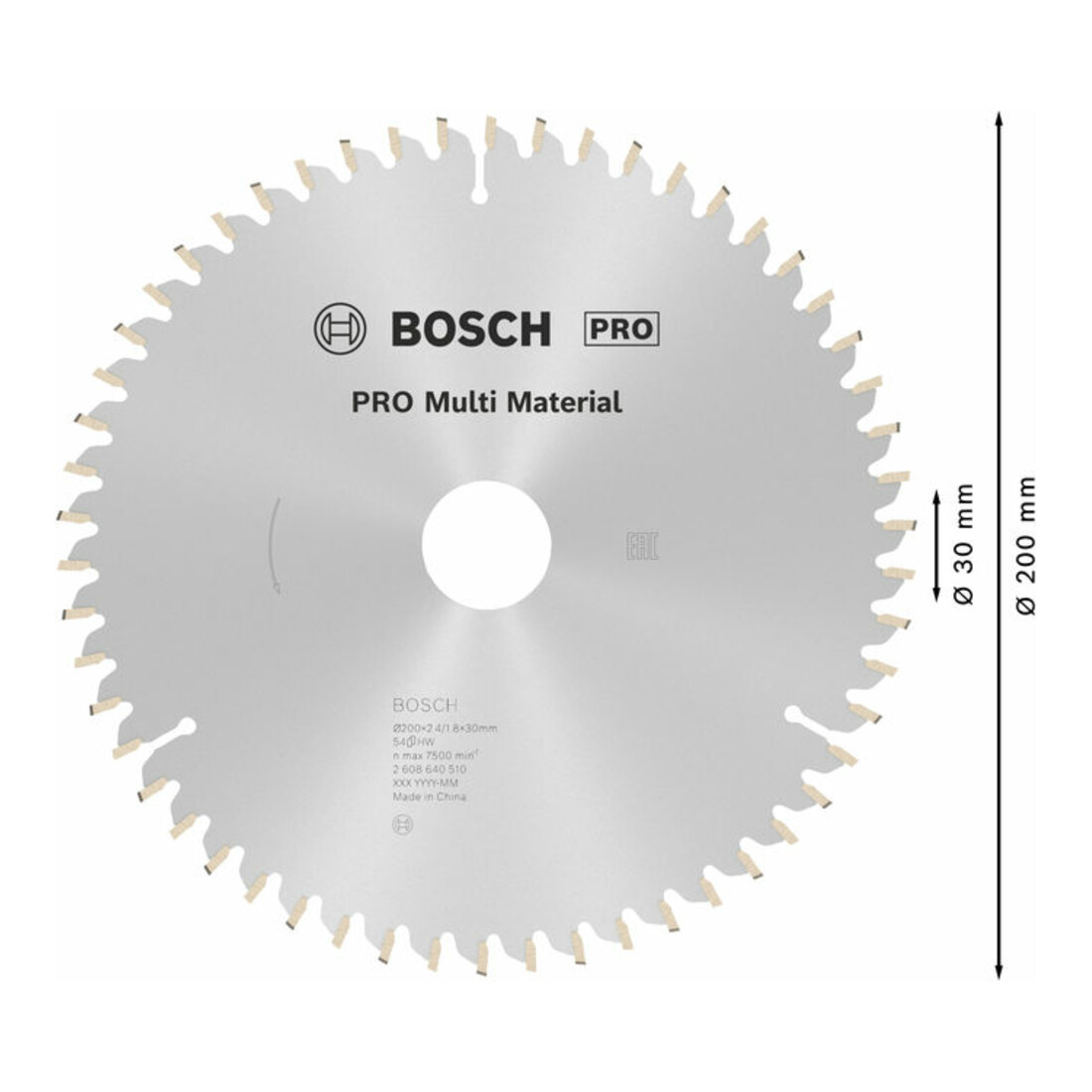 Bosch Lama circolare per sega Multi Material, 200x30x2,4mm 54