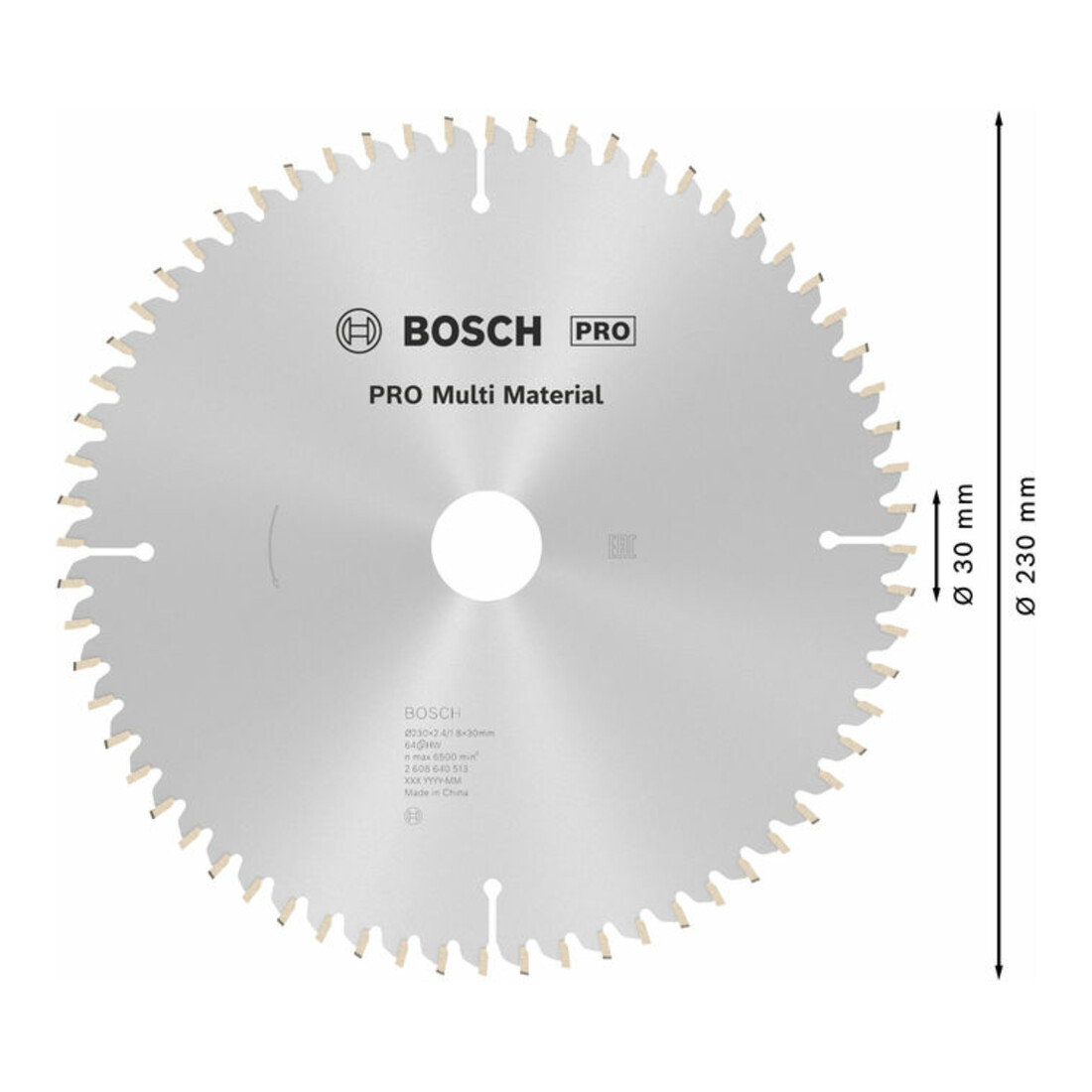 Bosch Lama circolare per sega Multi Material, 230x30x2,4mm 64