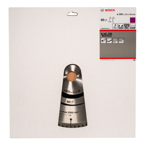 Bosch Lama circolare per sega Multi Material, 305x30x3,2mm 80