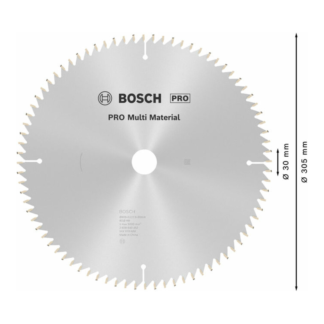 Bosch Lama circolare per sega Multi Material, 305x30x3,2mm 80