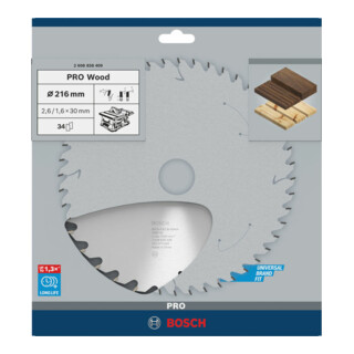 Bosch Lama circolare per sega Optiline Wood 216x30x2,6/1,6