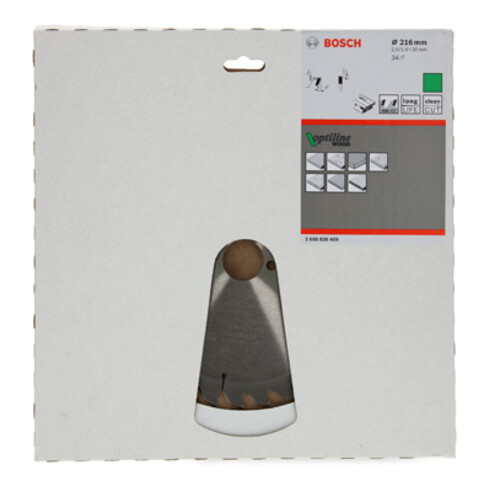 Bosch Lama circolare per sega Optiline Wood, 216x30x2,6/1,6 34