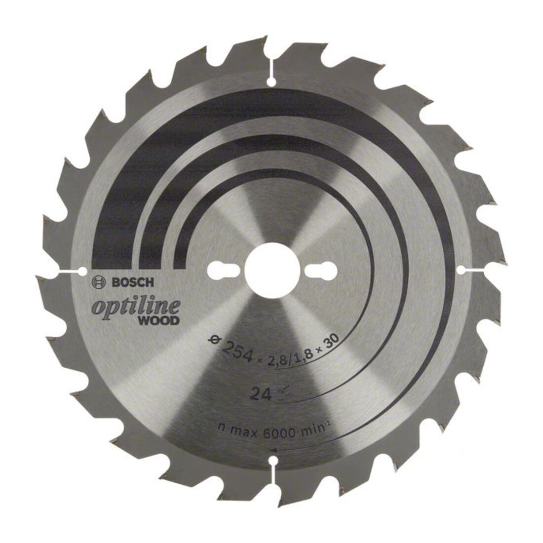 Bosch Lama circolare per sega Optiline Wood, 254x2,6/1,6x30, 24 denti
