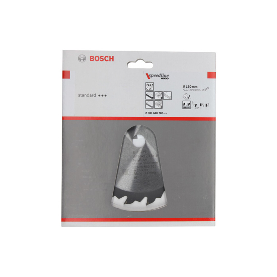 Bosch Lama circolare per sega Speedline Wood, 160x16x2,2mm 18