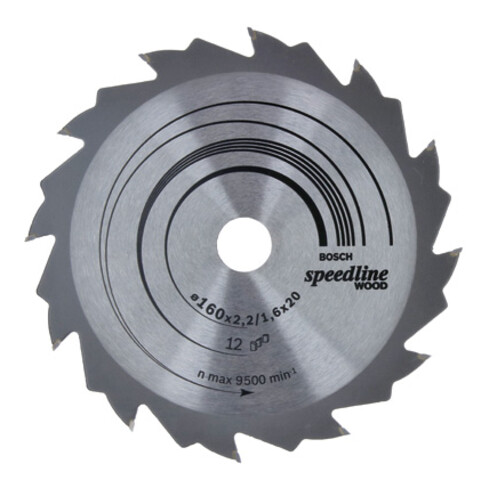 Bosch Lama circolare per sega Speedline Wood, 160x20x2,2mm 12