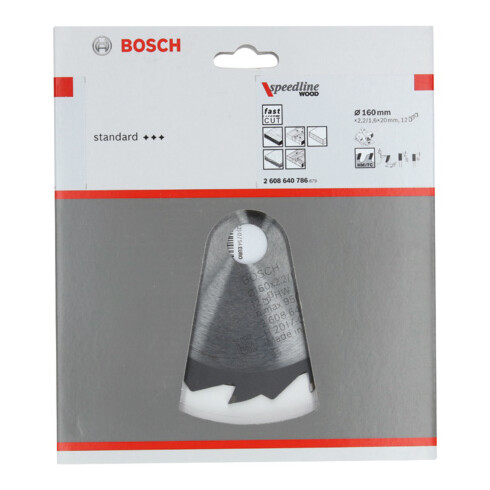 Bosch Lama circolare per sega Speedline Wood, 160x20x2,2mm 12