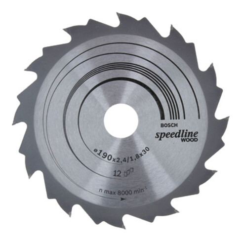 Bosch Lama circolare per sega Speedline Wood, 190x30x2,4mm 12