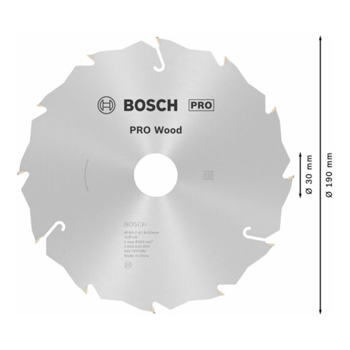 Bosch Lama circolare per sega Speedline Wood, 190x30x2,4mm 12