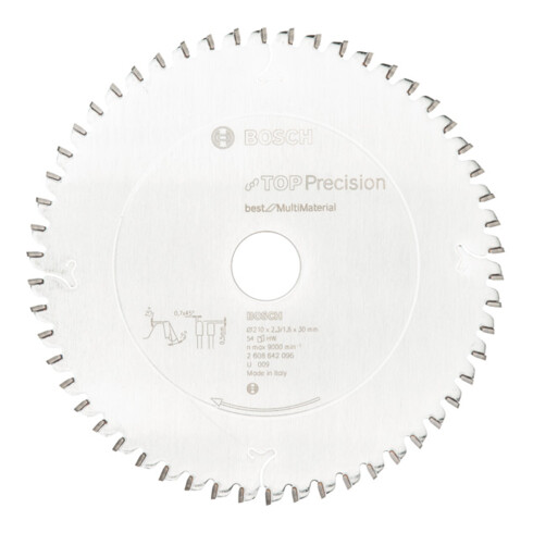 Bosch Lama circolare per sega Top Precision Best for Multi Material, 210x30x2,3mm 54