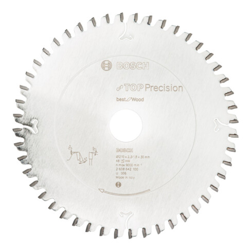 Bosch Lama circolare Top Precision Wood, per seghe a taglio trasversale, a gattuccio, per pannelli