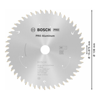 Bosch Lama circolare Standard for Aluminium, per seghe a batteria portatili, a tuffo e per Metalli