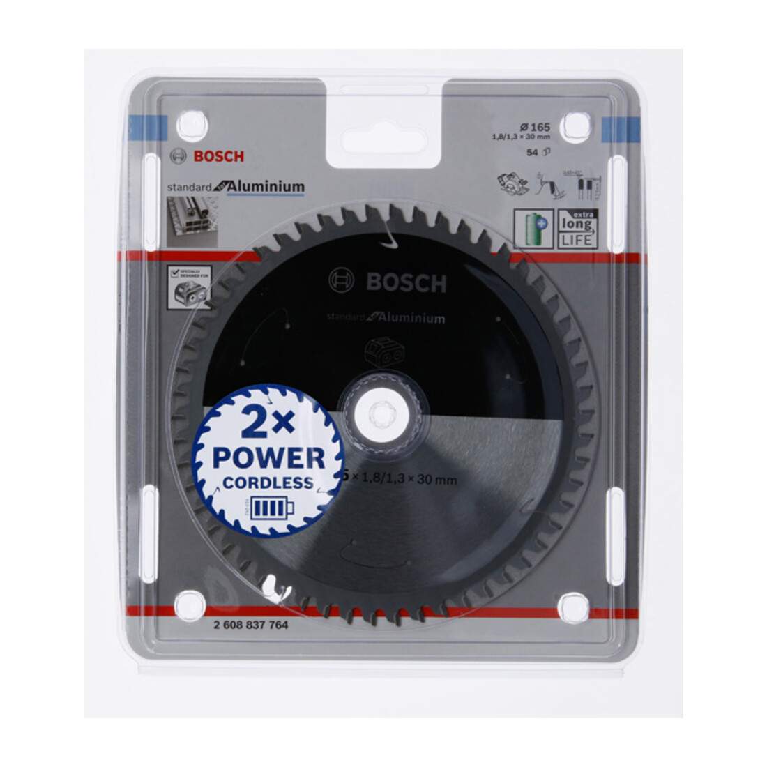 Bosch Lama circolare Standard for Aluminium per sega a batteria, 165x1,8/1,3x30, 54 denti