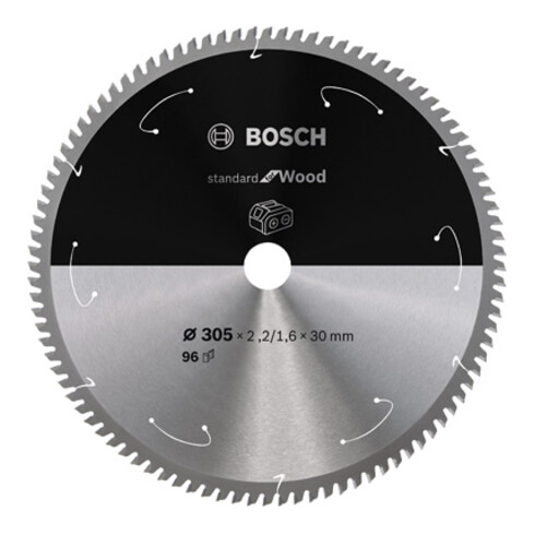 Bosch Lama circolare Standard for Aluminium per sega a batteria, 305x2,2/1,6x30, 96 denti