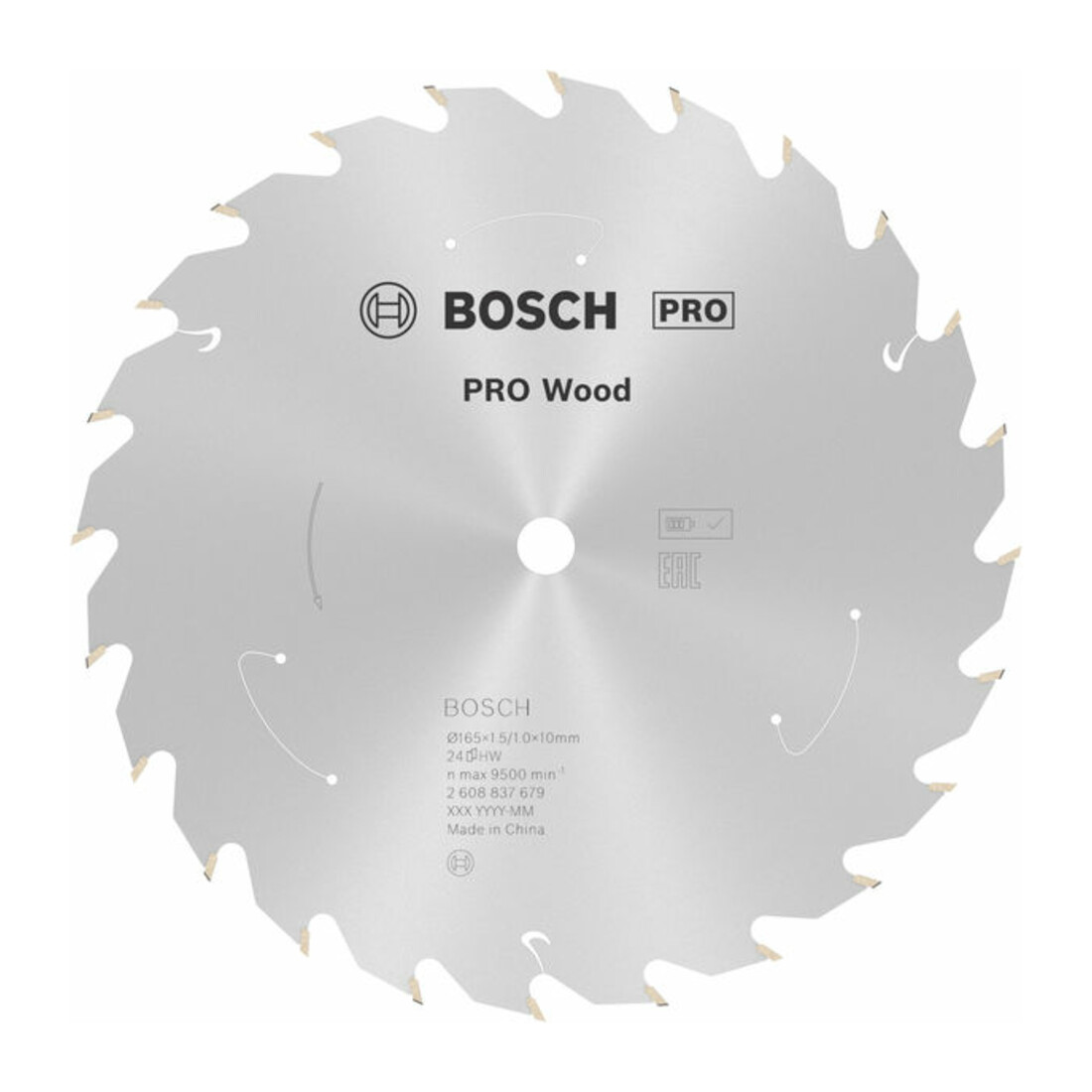 Bosch Lama circolare Standard for Wood per sega a batteria, 165x1,5/1x10, 24 denti