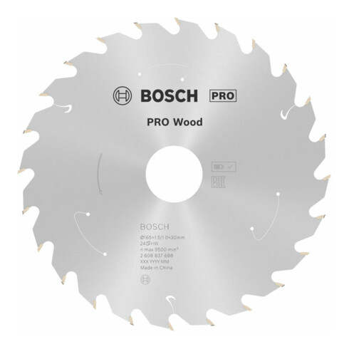 Bosch Lama circolare Standard for Wood per sega a batteria, 165x1,5/1x30, 24 denti