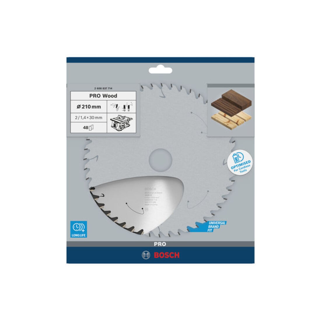 Bosch Lama circolare Standard for Wood per sega a batteria, 210x1,7/1,2x30, 48 denti