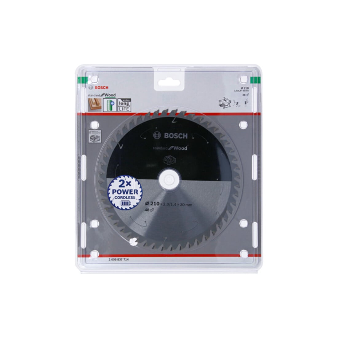Bosch Lama circolare Standard for Wood per sega a batteria, 210x1,7/1,2x30, 48 denti