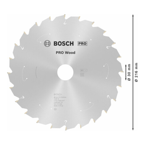 Bosch Lama circolare Standard for Wood per sega a batteria, 216x1,7/1,2x30 24 denti