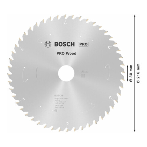 Bosch Lama circolare Standard for Wood per sega a batteria, 216x1,7/1,2x30, 48 denti