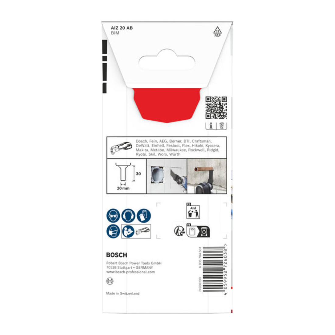 Bosch Lama da immersione AIZ 20 AB Multi Material, Starlock, 20 x 30 mm