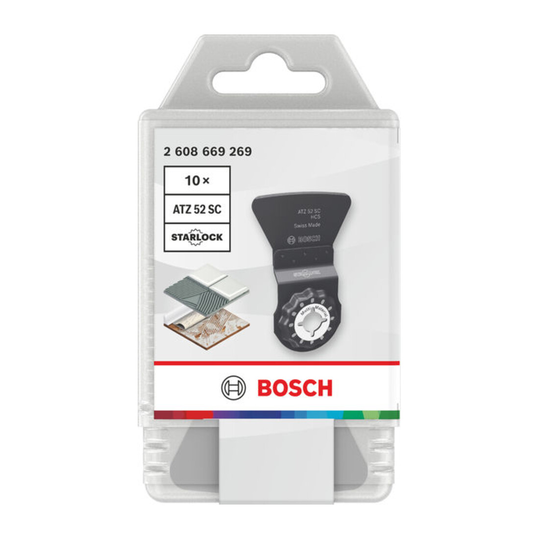Bosch Lama da immersione ATZ 52 SC Multi Material, Starlock, 52 x 26 mm, 10 pezzi