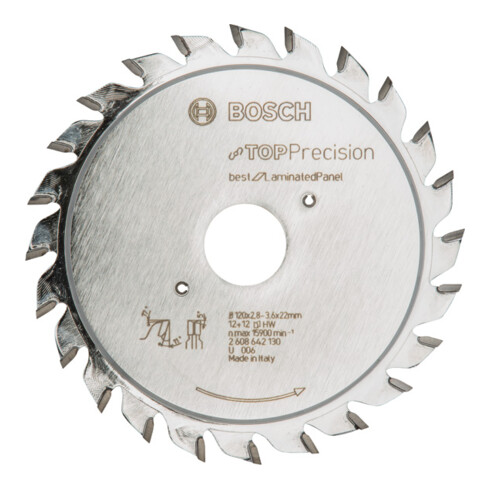 Bosch Lama circolare Top Precision per plastica, per seghe da taglio orizzontali/verticali e da banco