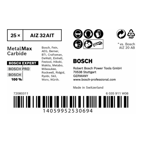Bosch Lama Expert MetalMax AIZ 32 AIT per utensili multifunzione oscillanti, 40x32mm
