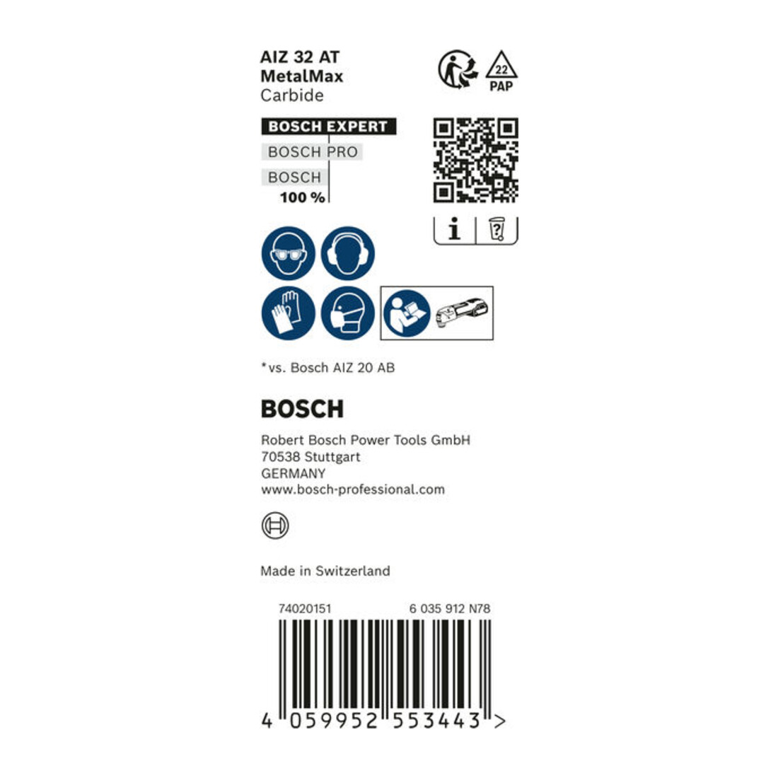 Bosch Lama Expert MetalMax AIZ 32 AIT per utensili multifunzione oscillanti, 40x32mm