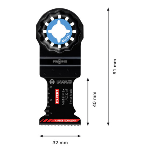 Bosch Lama Expert MetalMax AIZ 32 AIT per utensili multifunzione oscillanti, 40x32mm