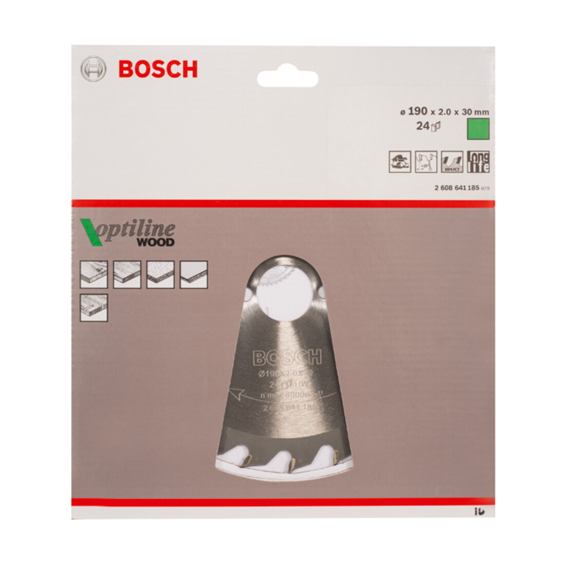 Bosch Lama Optiline Wood per seghe circolari manuali 190 x 30 x 2,0 mm 24