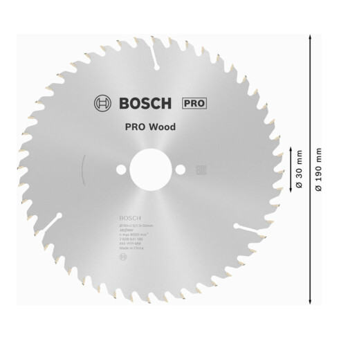 Bosch Lama Optiline Wood per seghe circolari manuali 190 x 30 x 2,0 mm 48