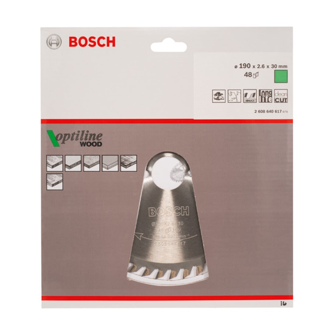 Bosch Lama Optiline Wood per seghe circolari manuali 190 x 30 x 2,6 mm 48