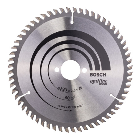 Bosch Lama Optiline Wood per seghe circolari manuali 190 x 30 x 2,6 mm 60