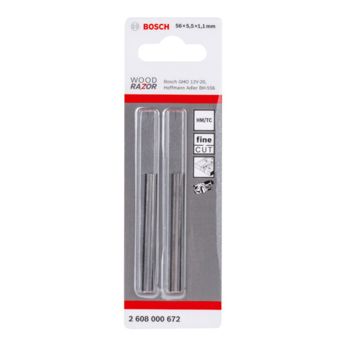 Bosch Lama per pialla dritta metallo duro 40°, 56x5,5mm per GHO 12 V-20