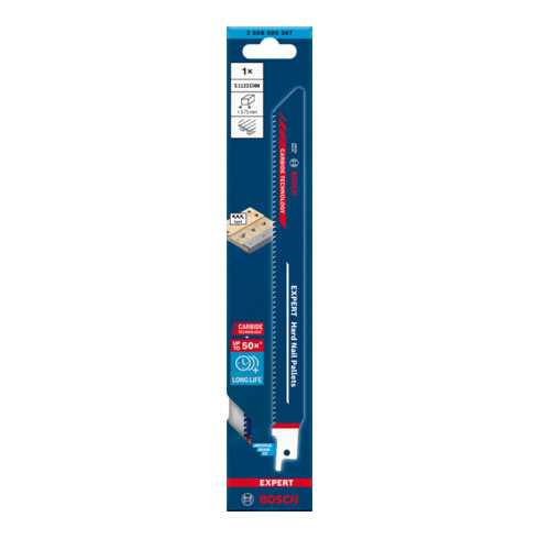 Bosch Lama per sega a gattuccio Expert Hard Nail Pallets S 1122 CHM