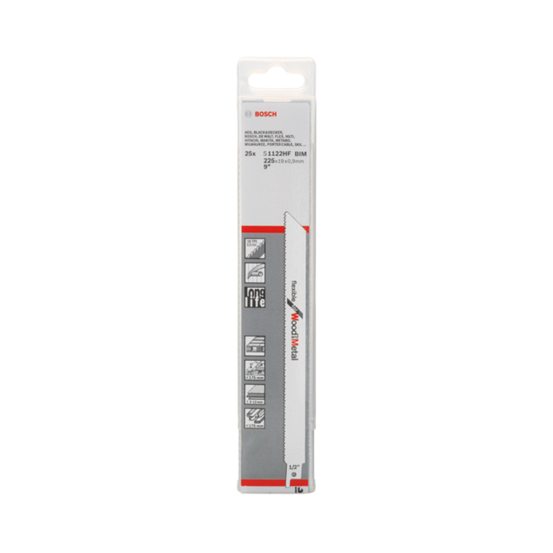 Bosch Lama per sega a gattuccio S 1122 HF Flexible for Wood and Metal,