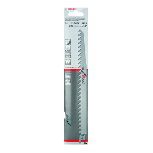 Bosch Lama per sega a gattuccio S 1542 K Top for Wood