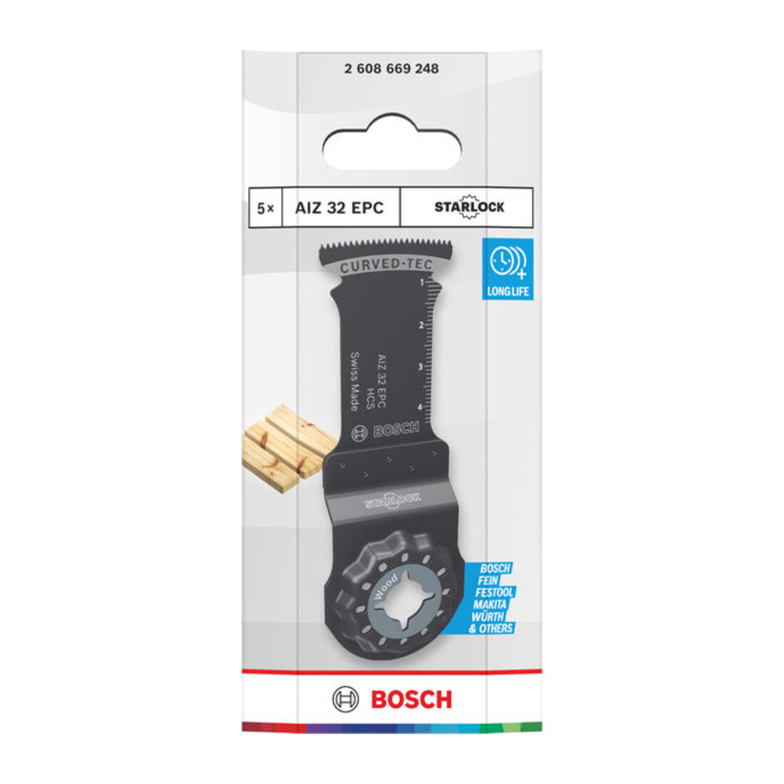 Bosch Lama per sega a immersione AIZ 32 EPC legno, Starlock, 32 x 50 mm, 5 pezzi
