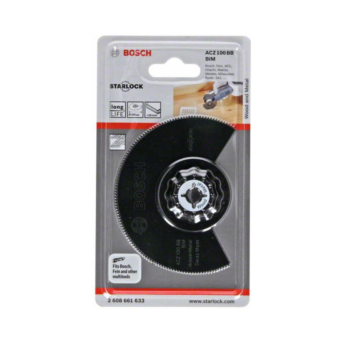 Lama a segmenti Bosch ACZ 100 BB, legno e metallo, BIM, 100 mm, a manovella